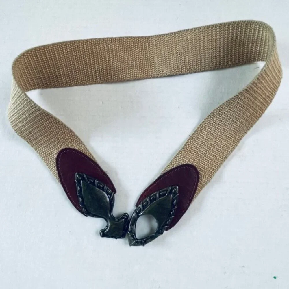 Metal Buckle Belt Bras‎ Leather Toggle Buckle Strap Wide Festival Western Boho